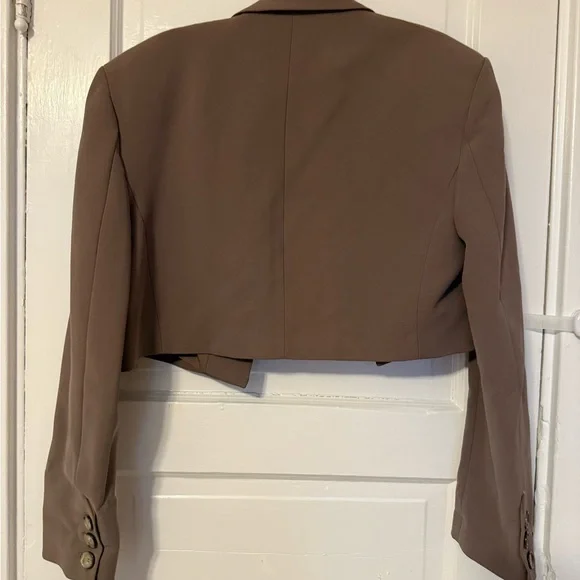 Zara Women's Brown Cropped Blazer - Picture 4 of 5